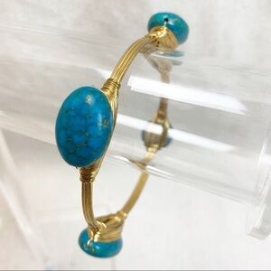 Sandra Ling wire wrapped turquoise stone bracelet